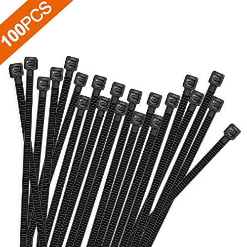 Zip Cable Ties 8" 40lbs 1000pc Black Self-locking Plastic Nylon Wire Tie Wraps